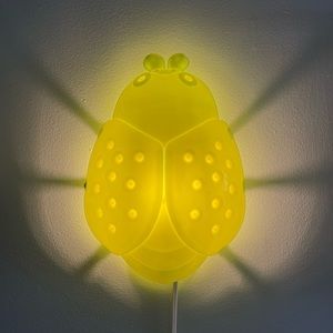 Ikea Ladybug Night Light SMILA BAGGE Children's Nursery Lime Green Bug Wall Lamp